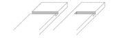 A through dado (left) and a stopped dado